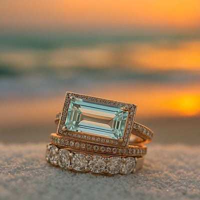 Nami | Sea Glass Ring Set