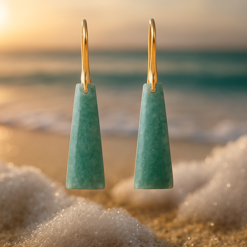 Eliora – Emerald Green Aqua Earrings