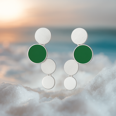 Oceane | Gold Earrings with Turquoise Reflections