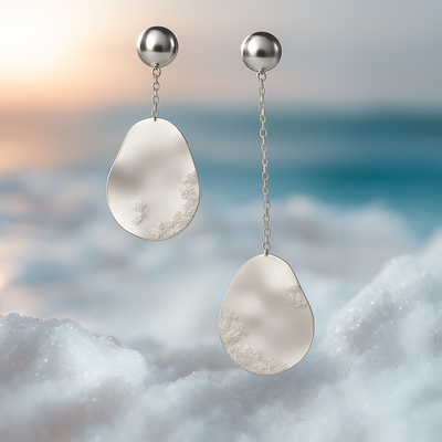 Marine | Gold Drop Earrings with Crystals