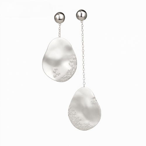 Marine | Gold Drop Earrings with Crystals