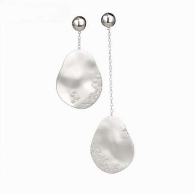 Marine | Gold Drop Earrings with Crystals