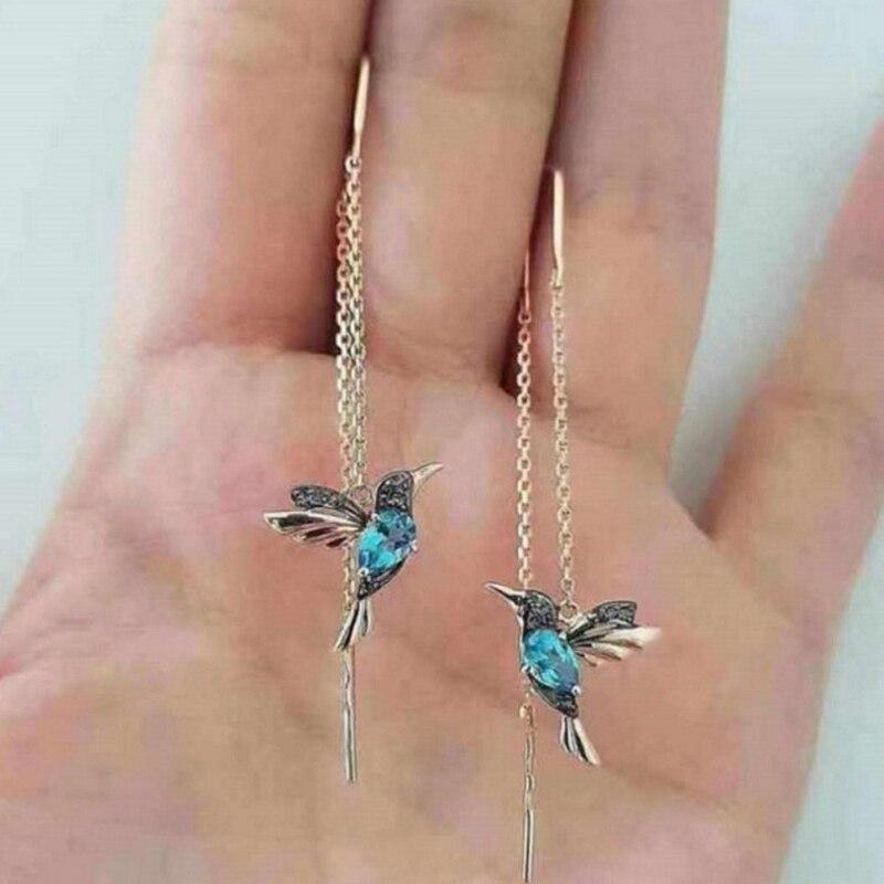 Shay | Earrings with hummingbird enamel and zirconia